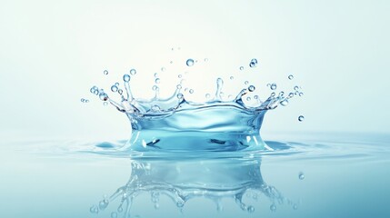Refreshing Water Splash Icon with Central Droplet and Blue Gradient for Eco-Friendly Campaigns