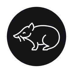 Proboscis couscous black line illustration. Animals of Australia.