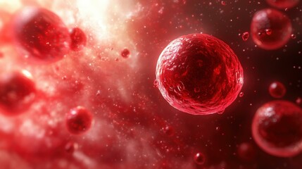 Fototapeta premium Microscopic View of Red Blood Cells in the Bloodstream
