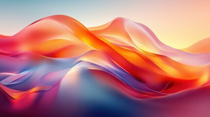 Fototapeta premium Abstract Digital Art: Glowing Waves of Color