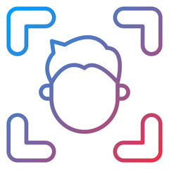 Obraz premium Face Recognition Icon Style