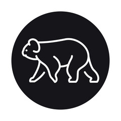 Koala black line illustration. Animals of Australia.