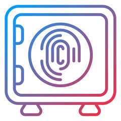 Biometric Safety Box Icon Style