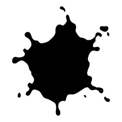 Paint blot. Creative isolated paint brush stroke or spot. Ink smudge abstract shape stain texture. Grunge design element