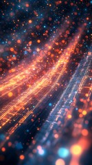 Obraz premium Quantum Superposition of Data, Quantum Computing in Digital Ecosystems