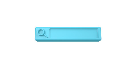 3D rendering, Close up green blue empty minimal search bar icon and symbol mock up, front view shot, isolated on white background. 