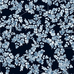 flower patterns in nature, tiny flowers on the branches, colorful trendy flower designs
