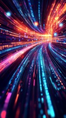 Fototapeta premium Quantum Superposition of Data, Quantum Computing in Digital Ecosystems