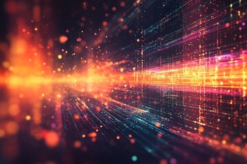 Obraz premium Quantum Superposition of Data, Quantum Computing in Digital Ecosystems