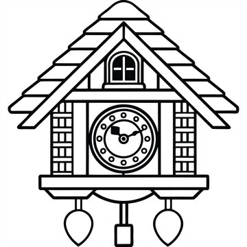 recommend clip art: Germany cuckoo clock vector silhouette