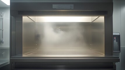 Fototapeta premium 35. A fume hood installation process highlighting safety protocols