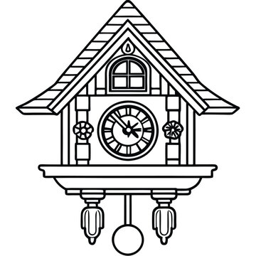 recommend clip art: Germany cuckoo clock vector silhouette