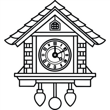recommend clip art: Germany cuckoo clock vector silhouette