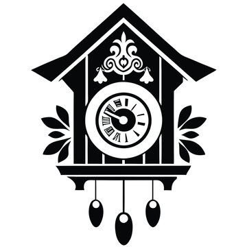 recommend clip art: Germany cuckoo clock vector silhouette