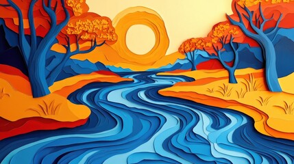 River nature featuring sandy banks River scenery with sandy banks