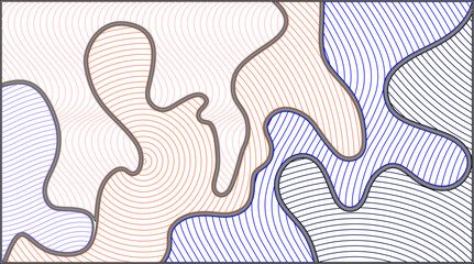 illustration of a batik design model and flexible lines with a combination of colors