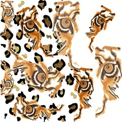 WILD ANIMAL PATTERN VECTOR DESIGNS CARPET FABRIC TEXTILE VECTOR PATTERN