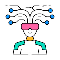 futurism tech enthusiast line icon vector. futurism tech enthusiast sign. isolated symbol illustration