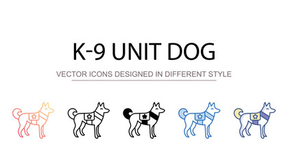 K-9 Unit Dog icon design with white background stock illustration