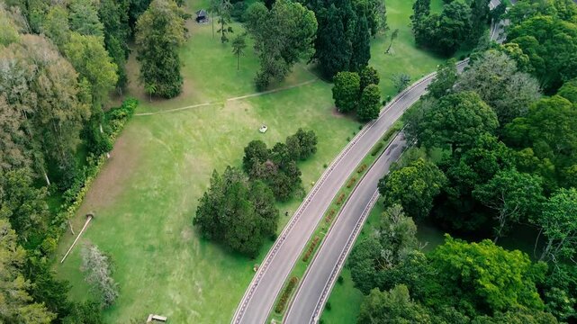 Aerial view of Bali Botanic garden (Kebun raya Eka Karya Bali), Bali, Indonesia