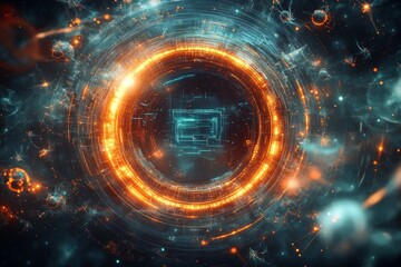 Obraz premium The Quantum Gateway, Quantum Computing in Digital Ecosystems