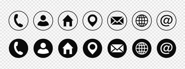 Contact Design Template Icons | Business Card and Connection Symbols