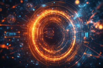 Obraz premium The Quantum Gateway, Quantum Computing in Digital Ecosystems