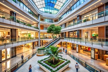 Fototapeta premium Modern Shopping Mall Interior with Stylish Design