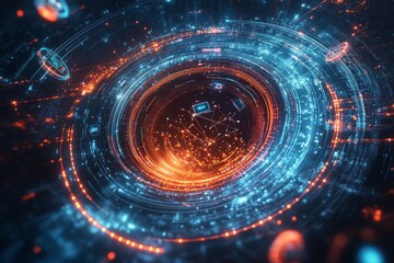 Obraz premium The Quantum Gateway, Quantum Computing in Digital Ecosystems