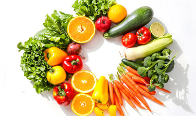 vegetable and fruits photo or illustrator on white background