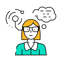 geek chic tech enthusiast line icon vector. geek chic tech enthusiast sign. isolated symbol illustration