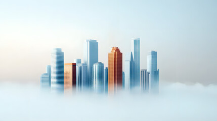 Fototapeta premium A smog-filled city skyline, the devastating effects of air pollution and industrial emissions on urban environments. A powerful toxic atmosphere and environmental degradation in immediate action.