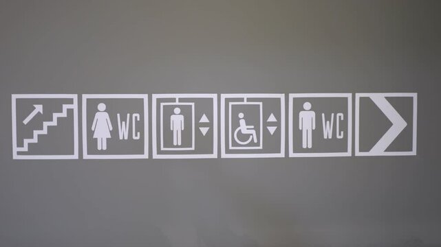Signage for Facilities Such as Restrooms as well as Elevators within a building