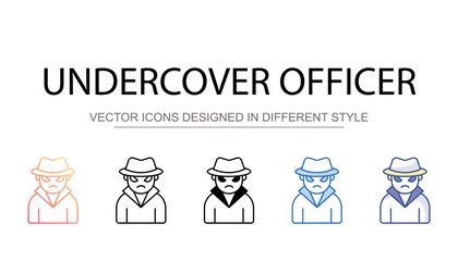 Undercover Officer icon design with white background stock illustration