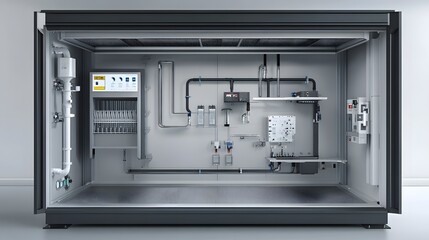 Fototapeta premium 13. A detailed cross-section view of a fume hood is filtration system