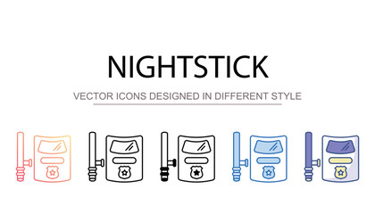 Nightstick icon design with white background stock illustration