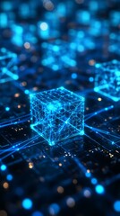 Obraz premium Quantum Computing Grid, Quantum Computing in Digital Ecosystems