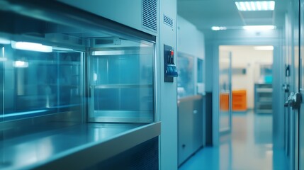 138. A high-tech fume hood in a pharmaceutical research environment