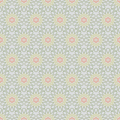 Fototapeta premium Abstract geometric form flower seamless pattern.