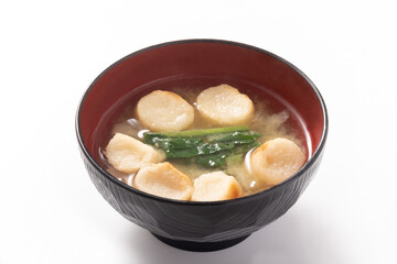 焼き麩とほうれん草の味噌汁