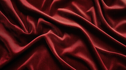 Obraz premium Luxurious red velvet fabric texture with rich folds