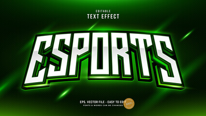 Green esport text effect, gaming text style © Zdson