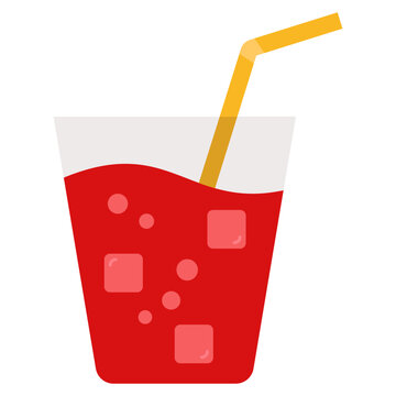 glass of juice with ice cube