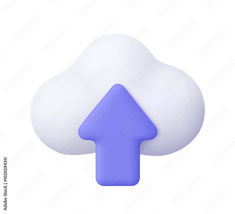 Poster cloud with upload and download arrow. media loading, data transfer, cloud storage and cloud computin