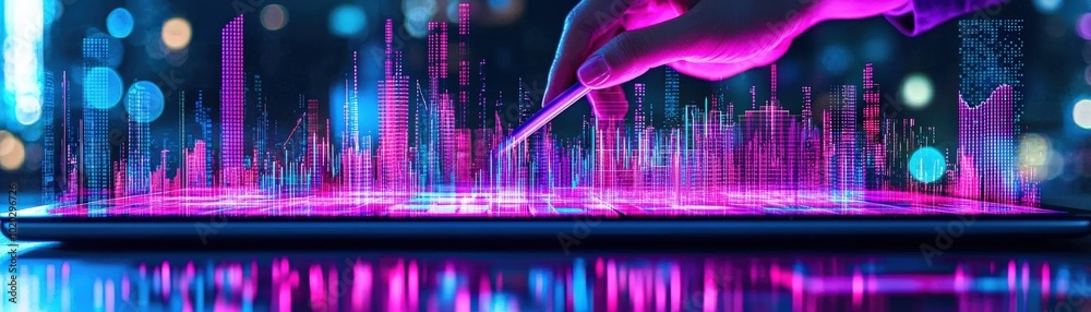 Poster digital interaction with 3d graph data visualization