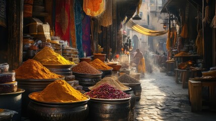 The Colorful Spice Market Scene