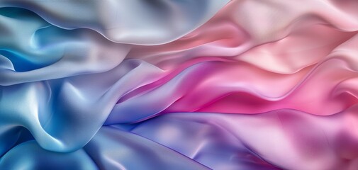 Obraz premium Luminous, multicolored fabric with flowing shapes and soft gradients, glowing in vibrant pinks and blues, perfect for abstract designs, futuristic visuals, or artistic backgrounds