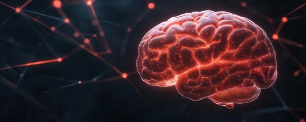 Advanced neural networks, abstract glowing brain, data streams, dark techfocused background
