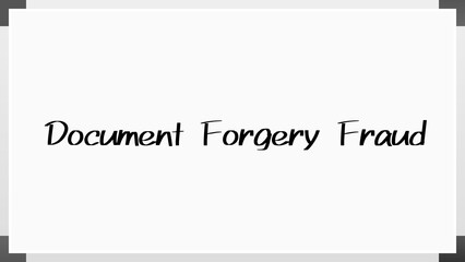 Document Forgery Fraud のホワイトボード風イラスト