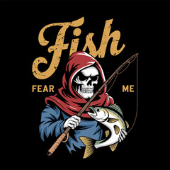 Grim Reaper Fishing Illustration
